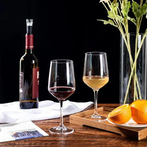 Vista 5 de KOXIN-KARLU Vasos de vino con tallo de plástico irrompibles clásicos de 18 onzas, vasos de acrílico multiusos, juego de 6 transparentes