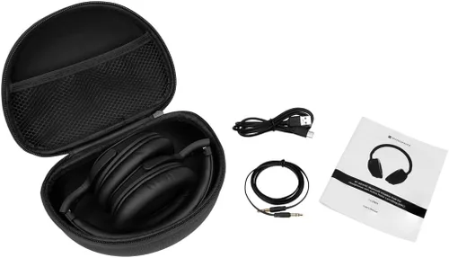Vista 5 de Monoprice Auriculares inalámbricos sobre la oreja: cancelación activa de ruido (ANC) Bluetooth 5.0, tiempo de reproducción extendido, audio Qualcomm