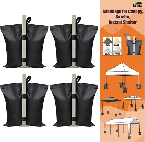 Vista 10 de Bolsas de peso Eurmax USA para tienda de campaña con dosel, bolsas de arena para toldo al aire libre instantáneo, patas de toldo, bolsas de arena