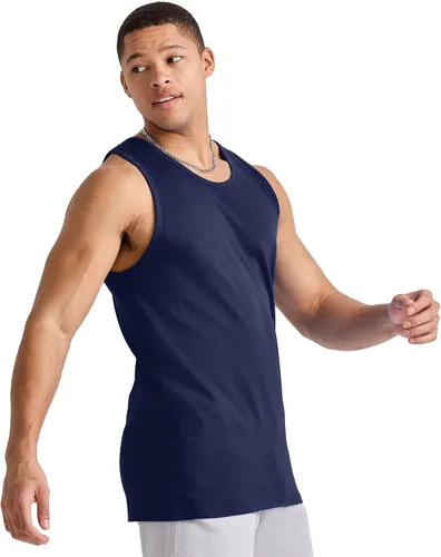 Vista 5 de Hanes Paquete superior Essentials para hombre, camisetas sin mangas de algodón de peso medio, paquete de 3