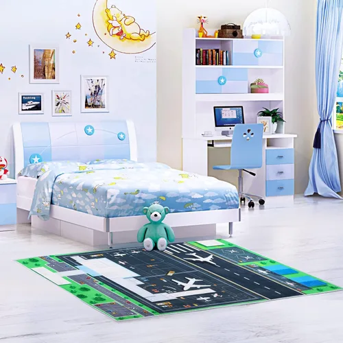 Vista 6 de Alfombra de dormitorio infantil de 31 a 47 pulgadas, alfombra creativa de diversión para el aeropuerto, alfombra suave para niños, bonita alfombra