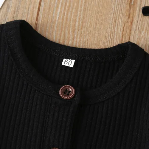 Vista 120 de Mameluco unisex de manga corta para bebé recién nacido, con botones, de una pieza, ropa de color sólido