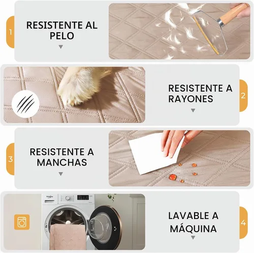 Vista 4 de Luciphia - Manta impermeable 100% para sofá con protección antideslizante para mascotas, colchoneta para sofá para perros, gatos y cachorros