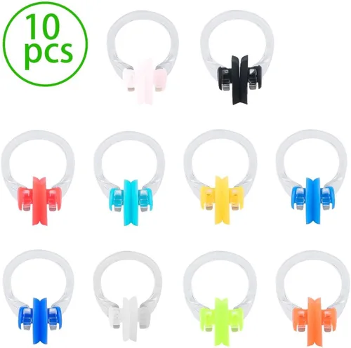 Vista 5 de SAVITA Clip de nariz de natación con gel de sílice impermeable para niños y adultos, paquete de caja multicolor (10 colores)