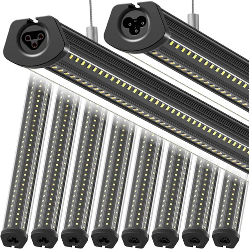 Vista 13 de Barrina T8 Luz LED para Taller 4 Pies, 40W 5500LM 5000K, Cubierta Transparente, Luces de Techo para Garaje, Lámpara LED en Forma de V, Luces