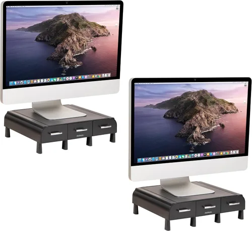 Vista 7 de Mind Reader ' Perch' soporte y organizador de escritorio para PC, computadora portátil, iMac, talla única , Negro
