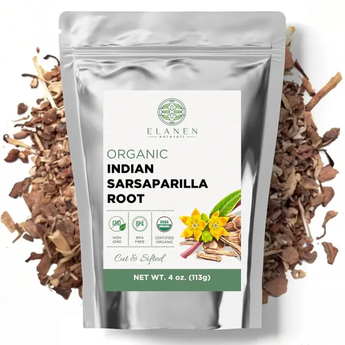 Vista 10 de Elanen Naturals Raíz de zarzaparrilla orgánica de 1 libra (16 onzas), té de sarsaparrilla indio orgánico certificado por USDA, hemidesmus indicus
