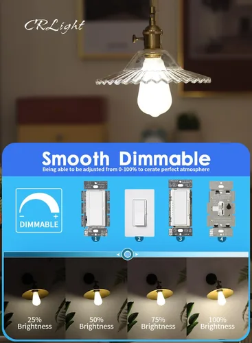 Vista 4 de Bombillas LED Edison de 6 W regulables (equivalente a 60 W), luz diurna de 4200 K, bombillas LED Edison de 600 lm E26 ST64 de vidrio esmerilado
