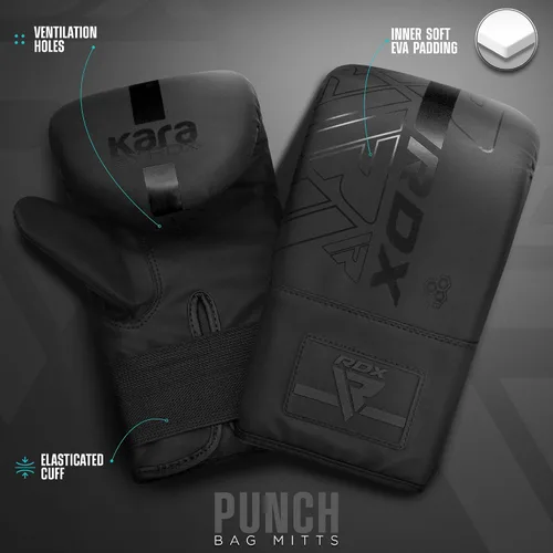 Vista 6 de RDX Saco de boxeo de doble ángulo de 4 pies con guantes y cadena colgante de 6 paneles – Uppercut & Body Shot Bolsa de boxeo pesada para Muay Thai