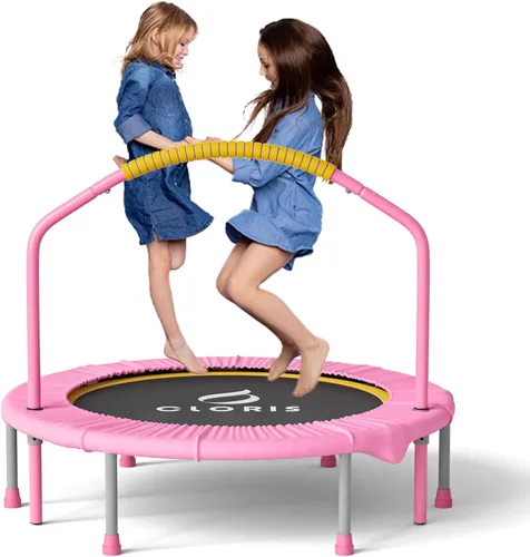Vista 11 de CLORIS 38in/48in Folding Trampoline - Max Load 220lbs / 450lbs Trampoline Rebounder Trampoline with Adjustable Foam Handle, with safty Padded Cover