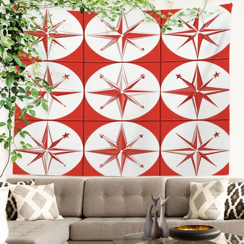 Vista 3 de Batmerry Abstract Repeat Polyester Tapestry, Tiled Directional Lightweight Wall Hanging High-Definition Print Backdrop For Dorm Room Bedroom Living