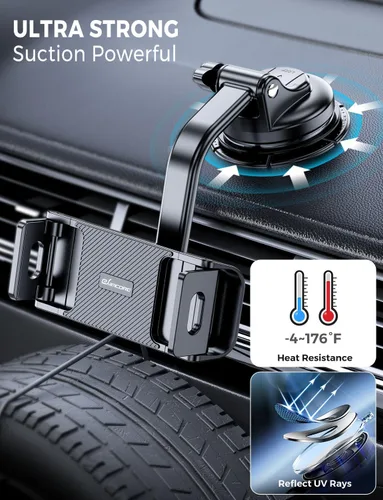 Vista 3 de eSamcore Soporte para Tablet para Salpicadero de Coche, Soporte de Montaje en Parabrisas para iPad y Soporte Plegable para Teléfono con Abrazadera