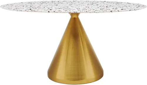 Vista 34 de Modway Tupelo - Mesa de comedor cuadrada de 28 pulgadas, color dorado y blanco