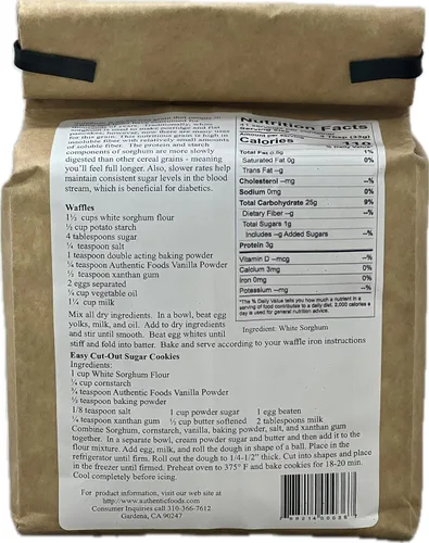 Vista 2 de Harina de sorgo superfina Authentic Foods, 3 libras