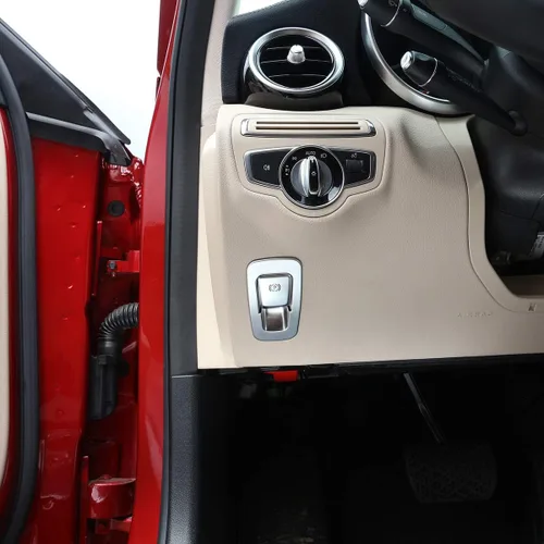 Vista 4 de YIWANG para Mercedes Benz W213 E GLC Clase C W205 2015-2020 ABS cromado mate cubierta de freno de mano electrónica
