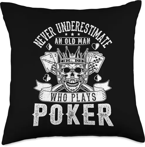 Vista 5 de Casino Lover Shirts Men Women Funny Poker Gifts Funny Old Man Card Player Casino Grandpa Gambler Poker, almohada de póquer, 16 x 16 pulgadas