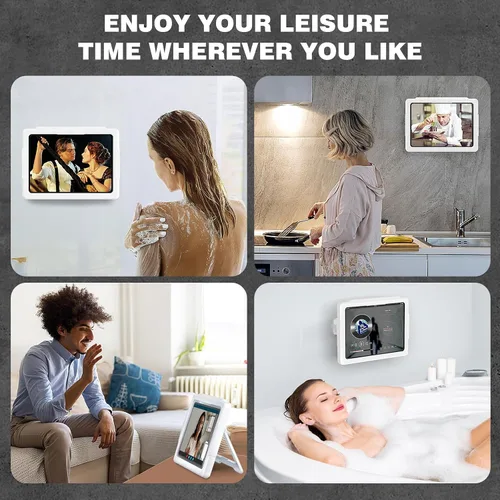 Vista 9 de MoKo Soporte para tablet de ducha, soporte elástico impermeable para iPad para todos los dispositivos de hasta 11 pulgadas, soporte de pared