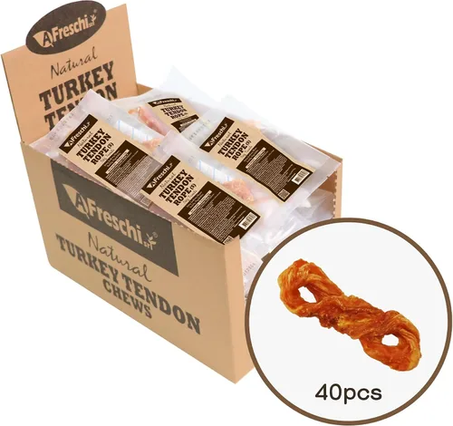 Vista 9 de A Freschi srl Tendones de pavo para perros, golosinas saludables para perros de origen estadounidense, masticables para cachorros sin piel cruda