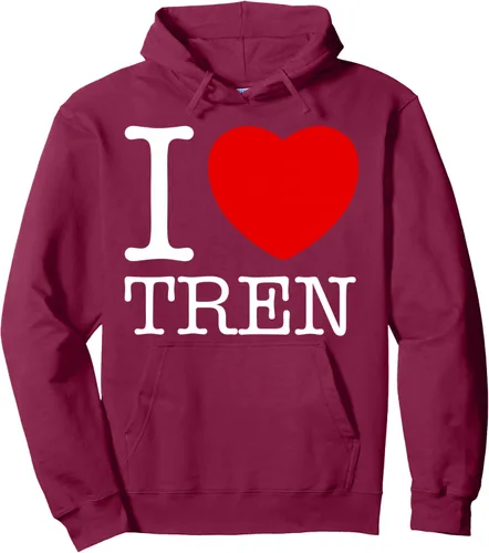 Vista 10 de Sudadera con capucha "I Love Tren Vintage I Heart Tren, Negro, S