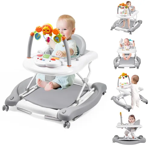 Vista 11 de Boyro Baby Andador de bebé 5-en-1, andadores de bebé para niños y niñas de 6 a 12 meses, andador de actividad plegable, andador para bebés y niños