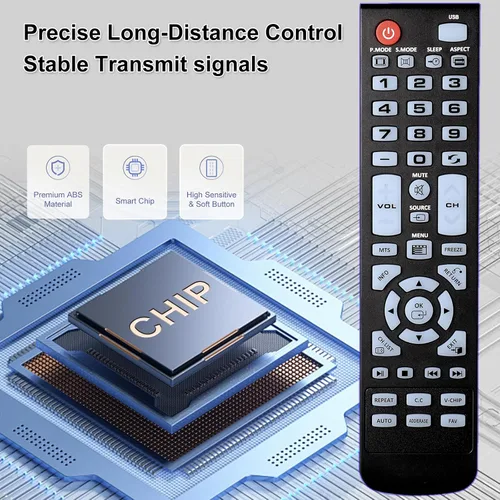 Vista 2 de Mando a distancia para Element TV Remote Repalcement