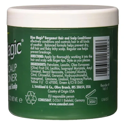 Vista 2 de Blue Magic Bergamota Hair & Scalp - Tarro de 12 onzas (12.0 fl oz) (paquete de 6)