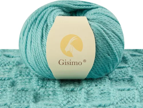 Vista 9 de 100% lana de merino para tejer, 3 capas de lana lujosa y suave para tejer a mano y ganchillo (ámbar, 1 bola)