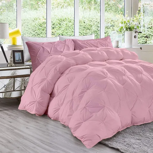 Vista 20 de Juego de edredón plisado de 3 piezas de 21.16 oz/m² para todas las estaciones (edredón + 2 fundas de almohada), relleno de edredón de algodón