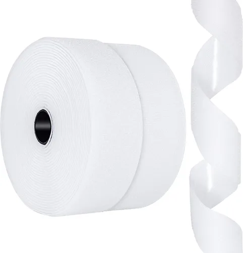 Vista 9 de SOURRI Cinta de velcro grande de 4'' x 20 pies con gancho y bucle, tiras autoadhesivas de servicio pesado, evitan que los cojines del sofá se