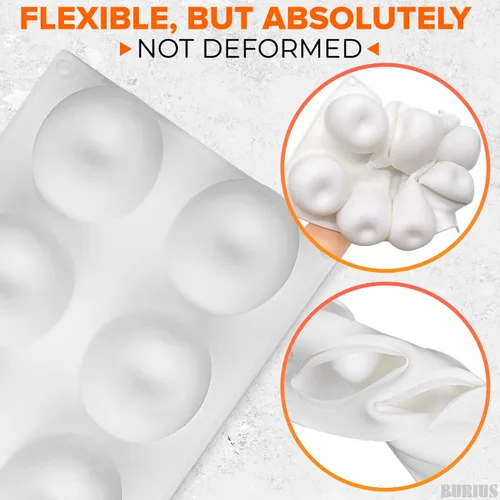 Vista 7 de Molde de silicona de manzana de 8 cavidades, molde de manzana de 11.22 x 6.69 x 2.3 pulgadas para hornear vacaciones, mousse, pasteles, gelatina