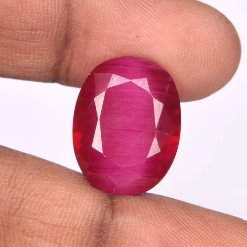 Vista 6 de GEMHUB Piedra preciosa suelta rubí rojo natural 25.50 Ct certificado rubí rojo natural, piedra preciosa suelta de rubí facetado FA-100, Gema