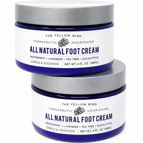 Vista 8 de Yellow Bird Crema para pies – Bálsamo hidratante de aceite de árbol de té con aceites esenciales. Tratamiento natural de pies de atletas. Reparación