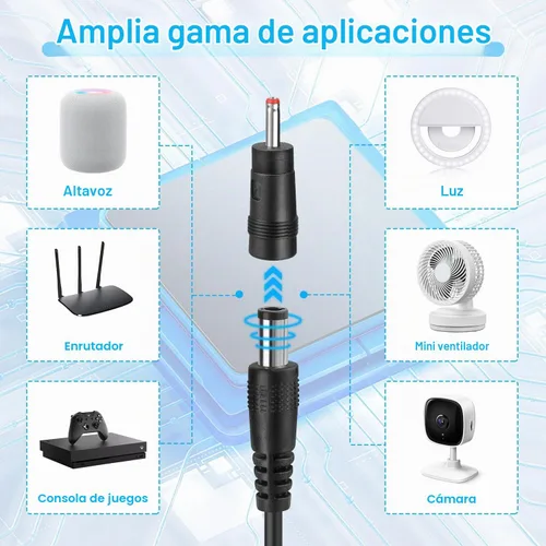 Vista 3 de FARSENSE Cable de alimentación USB CC de 5 V a 12 V (3 pies), adaptador USB C a CC de 12 V con conector de CC de 0.217 x 0.098 in