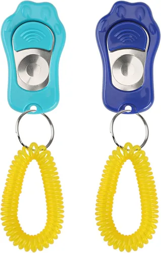 Vista 8 de Clicker Training para perros, clicker de perro con correa de muñeca, 3 niveles de volumen ajustables para entrenamiento de perros para gatos y Una