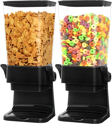 Vista 8 de Dispensador de cereales para encimera, contenedores grandes de almacenamiento de cereales, dispensador para despensa, dispensador de alimentos secos