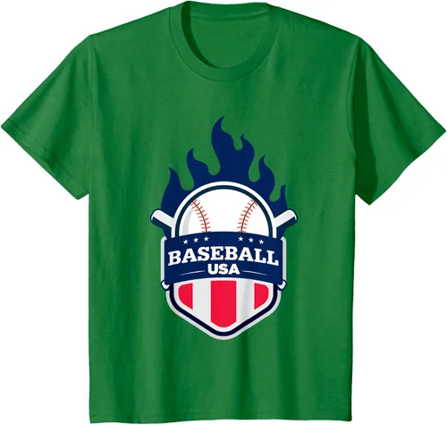 Vista 47 de Baseball USA Support the Team Shirt - Camiseta con la bandera de Estados Unidos, Blanco, S