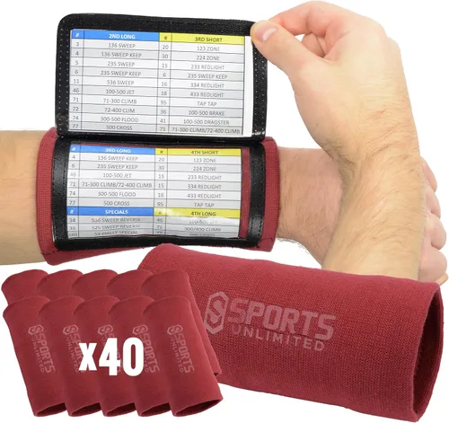 Vista 18 de Sports Unlimited Banda Instructora Triple para Adultos, Muñequeras de Fútbol para Jugadas, Muñequeras de Béisbol, Bandas de Brazo QB