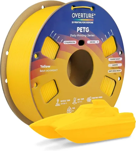 Vista 48 de OVERTURE - Filamento PETG de 1/16 de pulgada (1.75 mm) para impresora 3D y FDM, bien enrollado, duradero, carrete de 4.4 libras, dureza firme