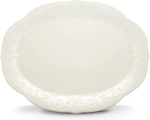 Vista 7 de Lenox French Perle Bandeja para Chips y Dip, Blanco