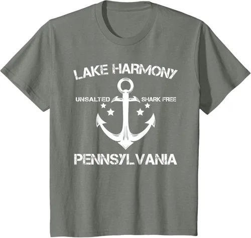 Vista 91 de Playera divertida de Lago Harmony Pennsylvania para acampada o pesca Negro