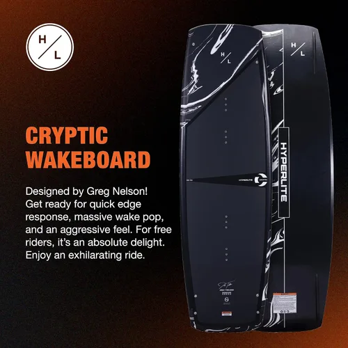 Vista 2 de Hyperlite Cryptic Wakeboard + Remix Bindings Wakeboard Paquete - Perfecto para ciclistas intermedios a avanzados