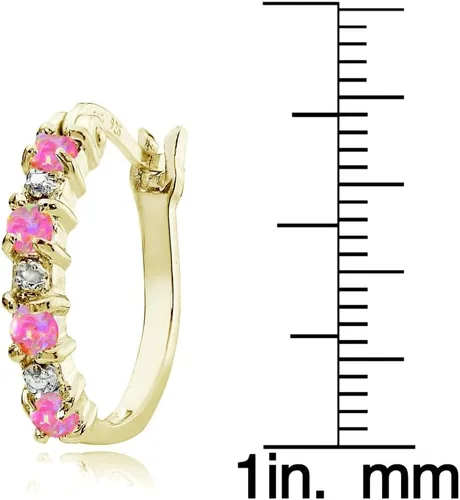 Vista 3 de Aretes de aro pequeños redondos de plata de ley auténtica o sintética de 0.787 in para mujer