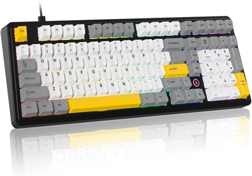 Vista 10 de AK980 Teclado Mecánico Completo de 97 Teclas Tri-Mode, Montado con Junta, Intercambiable en Caliente, Pantalla Inteligente TFT de 1.14”, Bluetooth