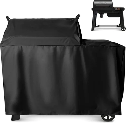 Vista 10 de Cubierta de parrilla para parrilla de zona de 2 quemadores Traeger Flatrock, plancha de propano Traeger Flatrock TF2NN46DN, cubierta 600D resistente