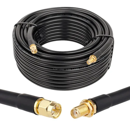 Vista 24 de XRDS -RF Cable SMA de 1 pie, cable de extensión SMA con conector SMA macho a SMA hembra de 50 ohmios KMR240 cable coaxial SMA de baja pérdida