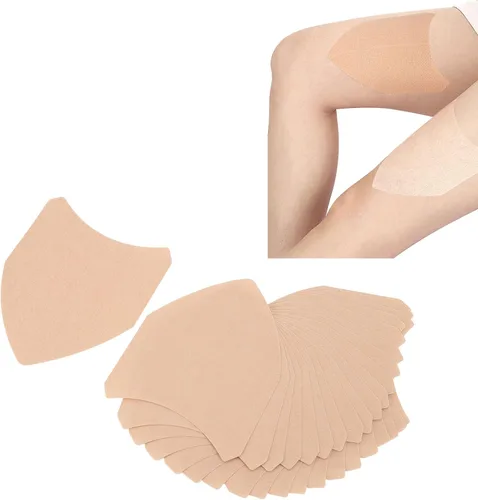 Vista 8 de 20 Pcs Thigh Inner Anti Chafing Sticker, V Shaped Skin Color Elastic Non Woven Fabric Self Adhesive Thigh Rubbing Prevention Friction Patches