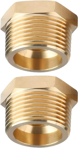Vista 6 de 2 piezas 1" NPT macho x 1/2" NPT hembra buje hexagonal adaptador de accesorios roscados reductor de latón de CX WONDERLAND