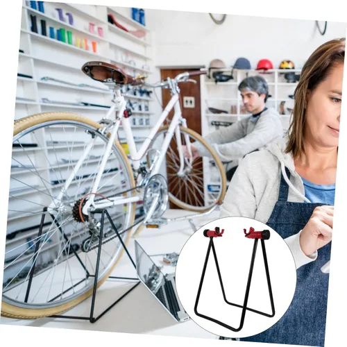 Vista 2 de INOOMP Práctico soporte de bicicleta de material de hierro refuerzo espesado para bicicletas Rack Garage