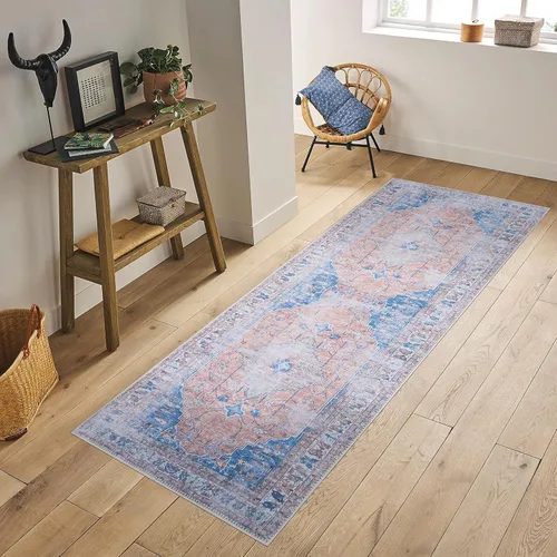 Vista 62 de GLN Rugs Bohemian - Troy - Alfombra de felpilla lavable a máquina, bohemio, lavable, antideslizante, alfombra de área de felpilla de pelo bajo