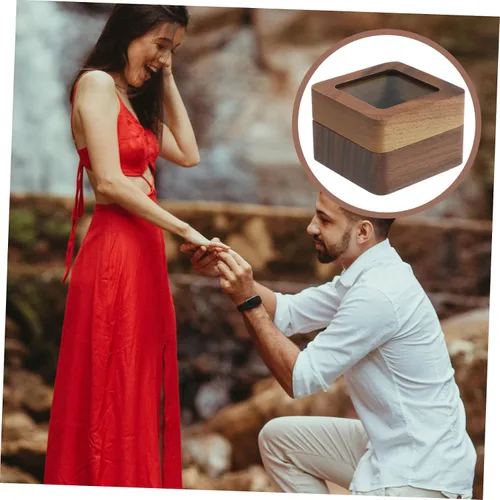 Vista 6 de Cabilock Caja de 2 piezas para anillos de boda, caja de anillo de compromiso, soporte para anillos de almacenamiento, soporte de anillo